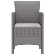 Градински стол 4 pcs Светлосиво 53 x 49 x 85 см Полипропилен