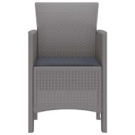 Градински стол 4 pcs Светлосиво 53 x 49 x 85 см Полипропилен