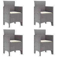 Градински стол 4 pcs Светлосиво 53 x 49 x 85 см Полипропилен