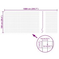 Евромрежа, стомана, 10x1 м, сива