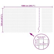 Евромрежа, стомана, 10x1,2 м, сива
