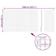 Евромрежа, стомана, 10x1,5 м, сива