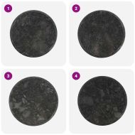 Плот за маса, черен, Ø60x2,5 см, мрамор