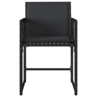 Градински столове с възглавници, 4 бр, черен, полиратан