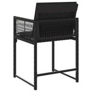 Градински столове с възглавници, 4 бр, черен, полиратан