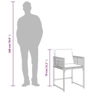 Градински столове с възглавници, 4 бр, черен, полиратан