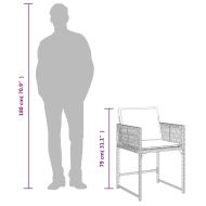 Градински столове с възглавници, 4 бр, бежови полиратан