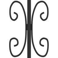 Оградна порта Kampen с връх, черна, 302x150 см, стомана