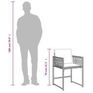 Градински трапезен комплект 9 части с възглавници светлосив