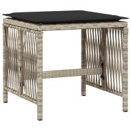 Градински комплект от 13части с възглавници светлосив полиратан