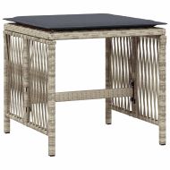 Градински комплект с възглавници 11 части, светлосив полиратан