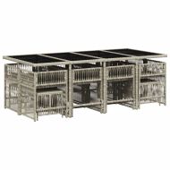 Градински комплект от 13части с възглавници светлосив полиратан