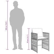 Градински комплект от 13части с възглавници светлосив полиратан