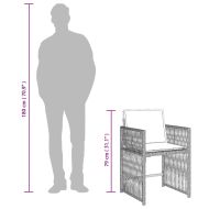 Градински комплект с възглавници 15 части полиратан светлосив