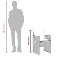 Бистро комплект с възглавници 3 части бежов микс полиратан