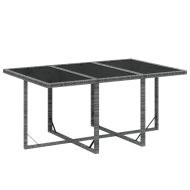 Градински трапезен комплект 7 части с възглавници полиратан сив