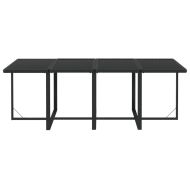 Градински трапезен комплект възглавници 9 части полиратан черен