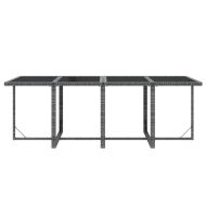 Градински трапезен комплект 9 части с възглавници сив полиратан