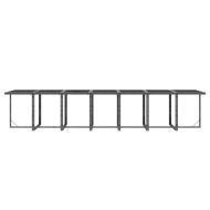 Градински трапезен комплект възглавници 15 части полиратан сив