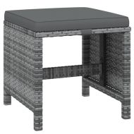 Градински комплект с възглавници 19 части полиратан сив