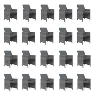 Градински комплект с възглавници 21 части сив полиратан