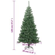 Изкуствена коледна елха със стойка, 120 см, 230 клонки