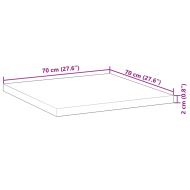 Плот за маса квадратен 70x70x2 см масивна акация