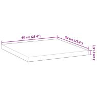 Плот за маса квадратен 60x60x4 см масивна акация