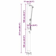 Душ на слънчева енергия за открито Черно 217 см PVC и алуминий
