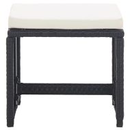 Градински комплект с възглавници, 17 части, черен полиратан