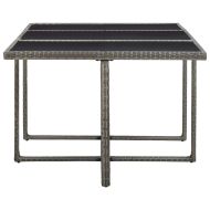 Градински комплект с възглавници, 11 части, полиратан, сив