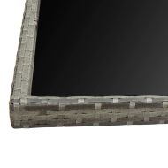 Градински комплект с възглавници, 11 части, полиратан, сив