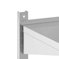 Стенен рафт на 2 нива 50x40x48 см сребрист неръждаема стомана