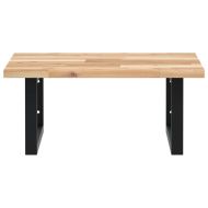 Стенен рафт за мивка, стомана и масивно дърво акация