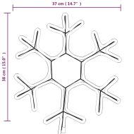 Коледна фигура снежинка със 72 светодиода, топло бяло, 38x37 см