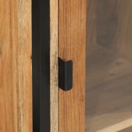 Стенен шкаф за баня 40x30x90 см масивно акациево дърво и желязо