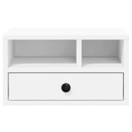 Стойка за принтер, бяла, 40x32x22,5 см, инженерно дърво