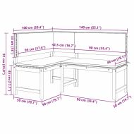 Комплект градинска пейка 3 pcs Кафяво Солидно акациево дърво