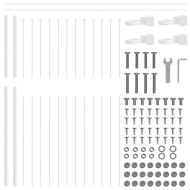 Градска ограда 5 pcs Бяло 8,5 x 1,5 м Прахово боядисана стомана