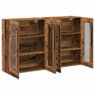Стенни шкафове 2 бр. Старо дърво 69,5 x 34 x 90 см