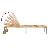 Шезлонг 2-човек 3 pcs Кафяво Солидно акациево дърво