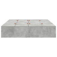 Легло с място за съхранение Циментено сиво 150 x 200 cm