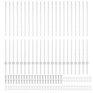 Стълб за ограда. 22 pcs Сребрист 180 cm Стомана