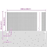 Ограда с пост Сребрист 0,8 x 25 m Стомана