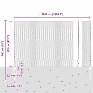 Ограда с пост Сив 1,2 x 50 m Стомана и PVC