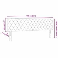 LED глава с LED ленти с таблото Тъмен сив 160 cm Кадифе