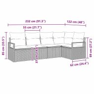 Комплект дивани с възглавница 5 pcs Светлосиво полиратан