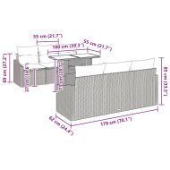 Градински Софа Комплект със съхранение 7 pcs Черно полиратан