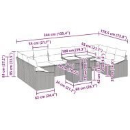 Комплект дивани с възглавница 11 pcs Черно полиратан