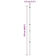 Стълб за ограда. 26 pcs Сив 3,2 x 3,2 x 170 см